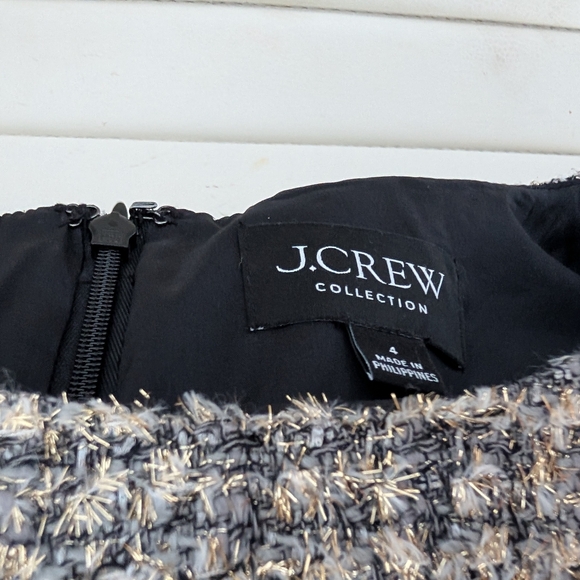 Women's J.Crew Collection 4 Tinsel Tweed Shift Dress Cocktail Formal Business - Picture 9 of 9